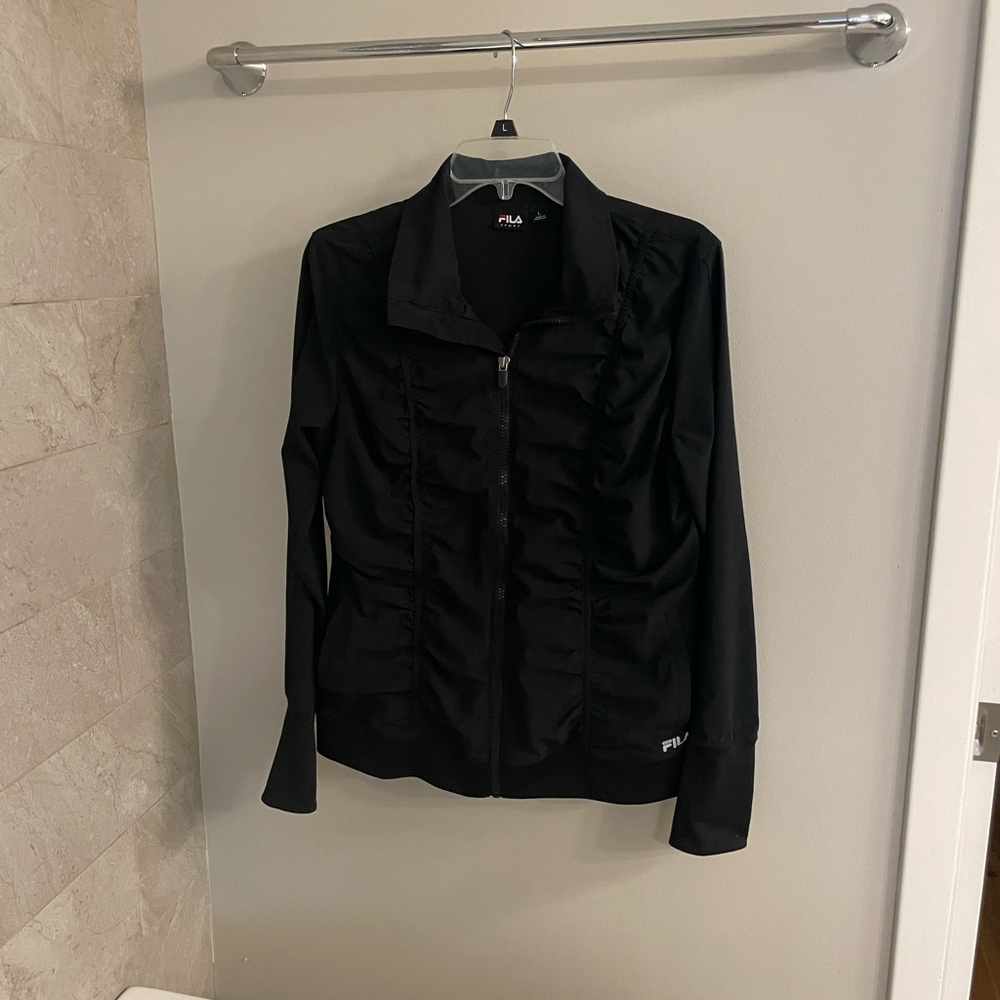 Fila Sport Women's Ruched Zip Black Jacket